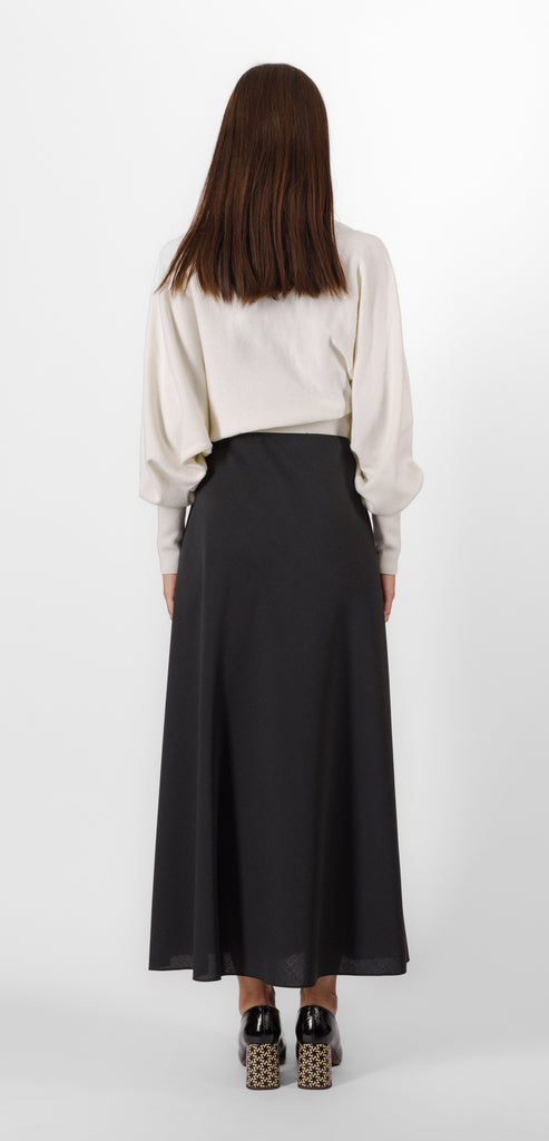 ALBERTA FERRETTI GRAY WOOL SKIRT