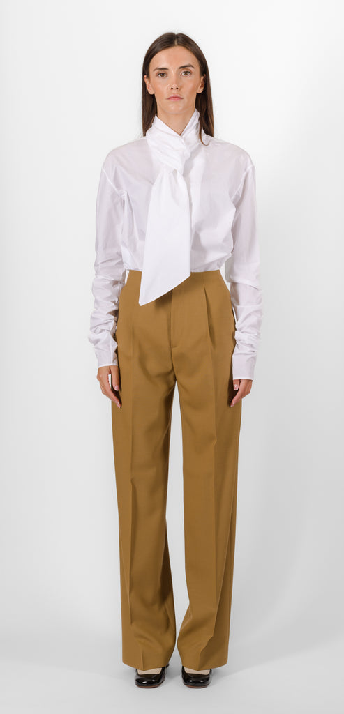 ALBERTA FERRETTI BROWN WOOL TROUSERS
