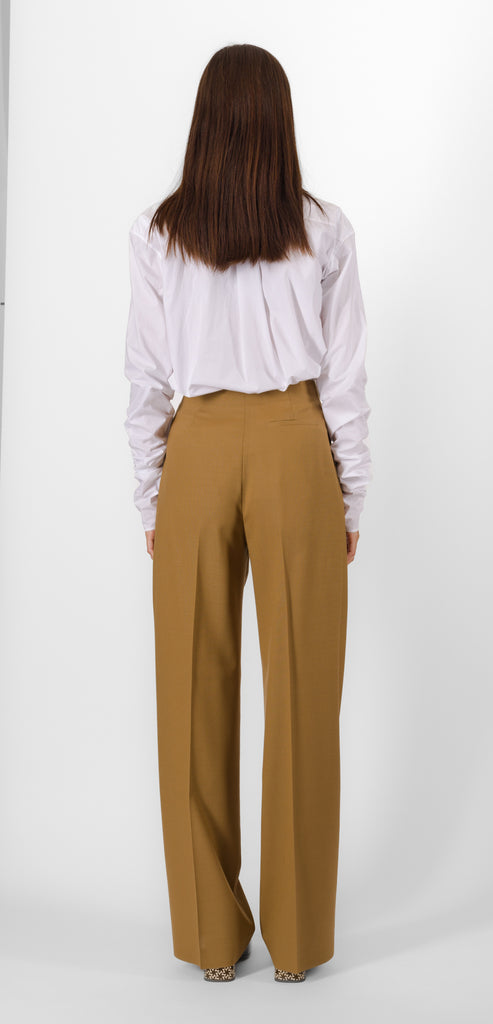 ALBERTA FERRETTI BROWN WOOL TROUSERS