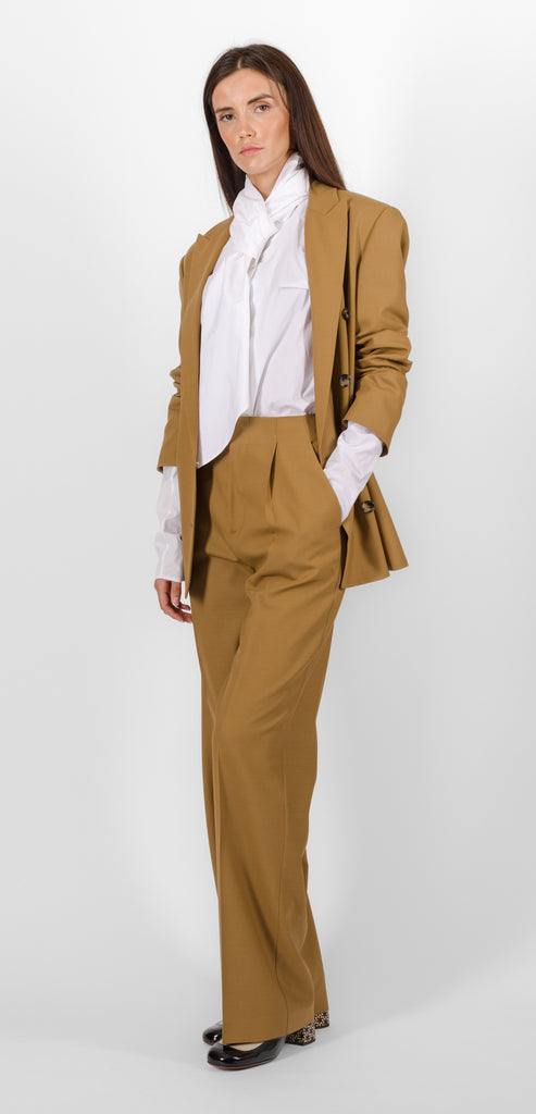 ALBERTA FERRETTI BROWN WOOL BLAZER