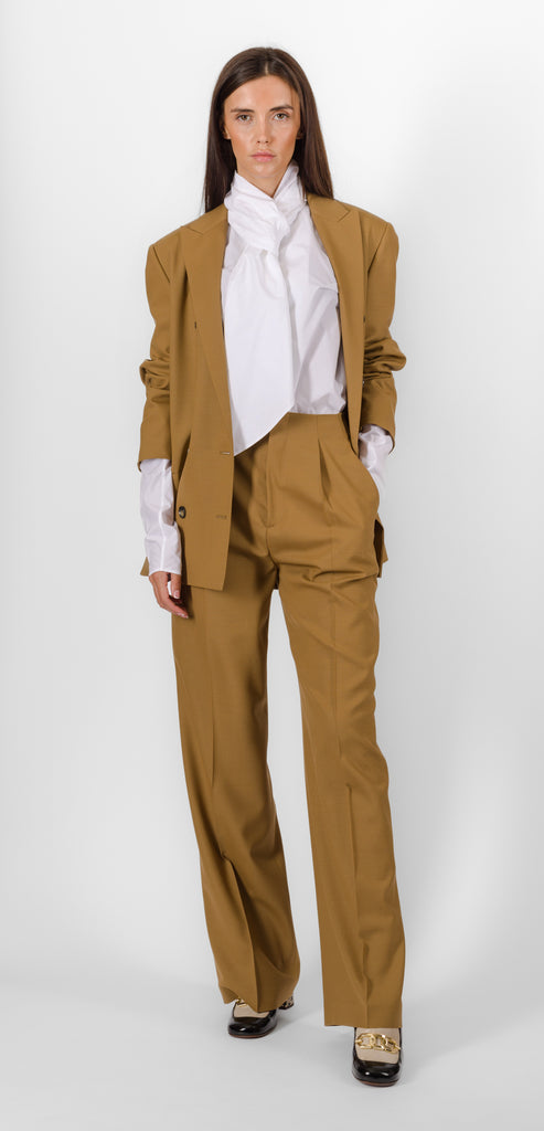 ALBERTA FERRETTI BROWN WOOL BLAZER