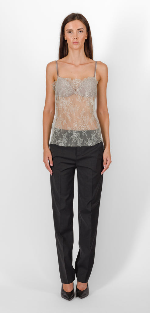 ALBERTA FERRETTI ICE TRANSPARENT LACE TOP