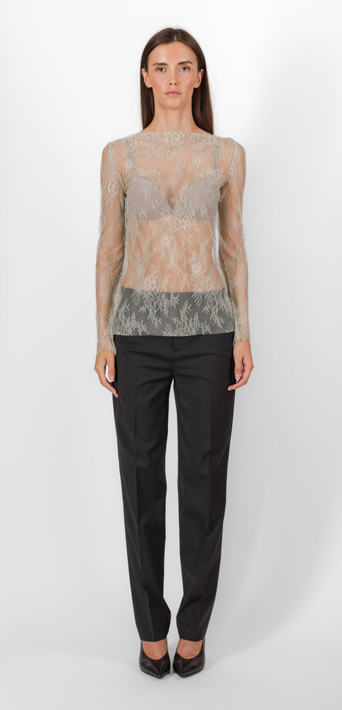 ALBERTA FERRETTI ICE TRANSPARENT LACE TOP