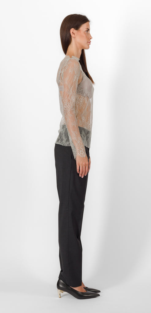 ALBERTA FERRETTI ICE TRANSPARENT LACE TOP