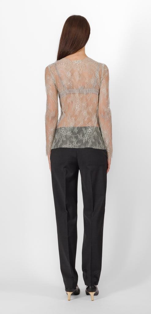ALBERTA FERRETTI ICE TRANSPARENT LACE TOP