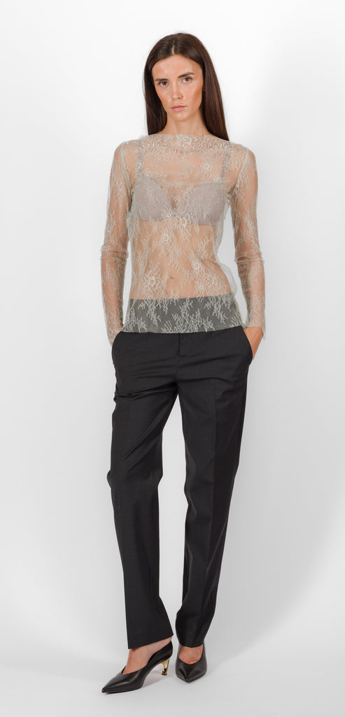 ALBERTA FERRETTI ICE TRANSPARENT LACE TOP