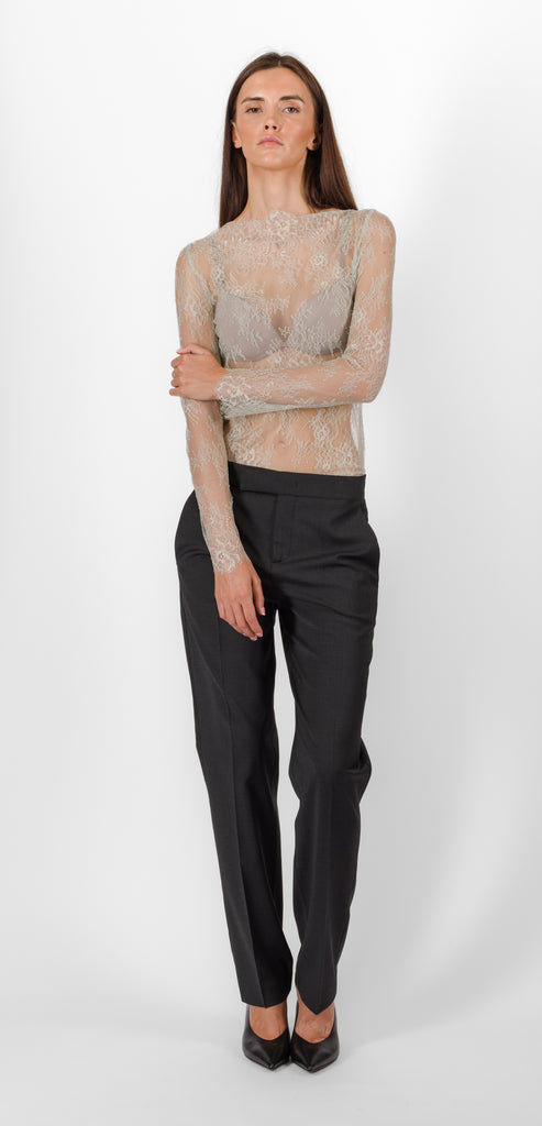 ALBERTA FERRETTI GREY WOOL TROUSER