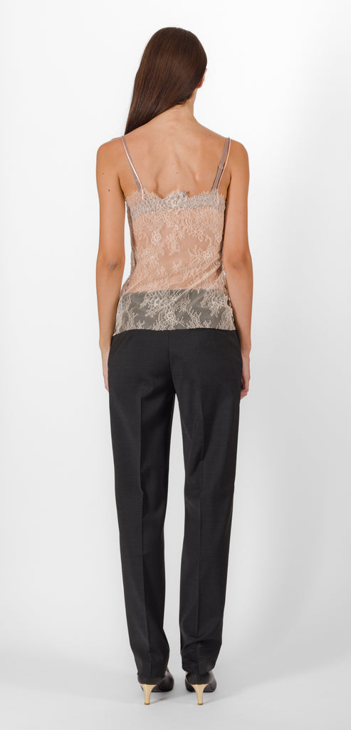 ALBERTA FERRETTI ROSE TRANSPARENT LACE TOP