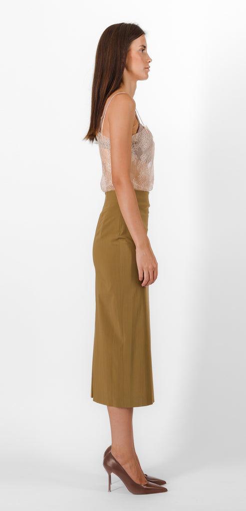 ALBERTA FERRETTI GREEN STRETCH SKIRT