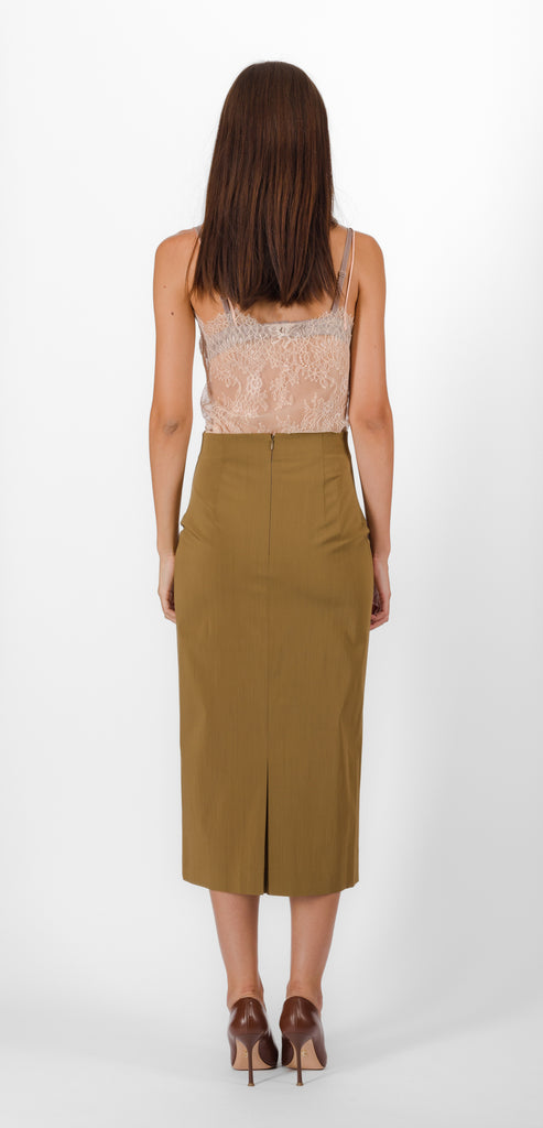 ALBERTA FERRETTI GREEN STRETCH SKIRT