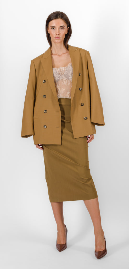 ALBERTA FERRETTI GREEN STRETCH SKIRT