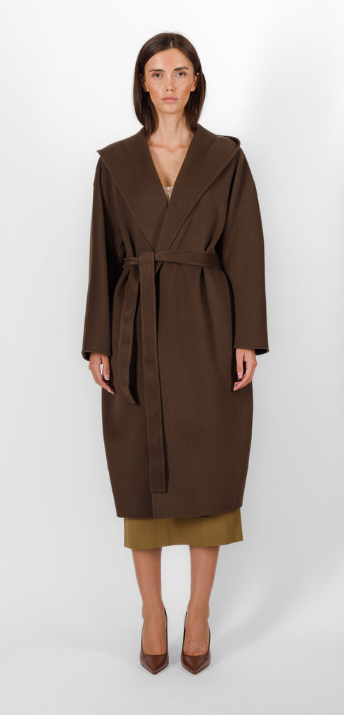 ALBERTA FERRETTI BROWN WOOL COAT