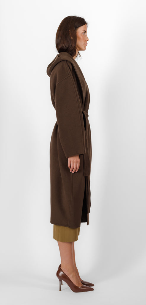 ALBERTA FERRETTI BROWN WOOL COAT