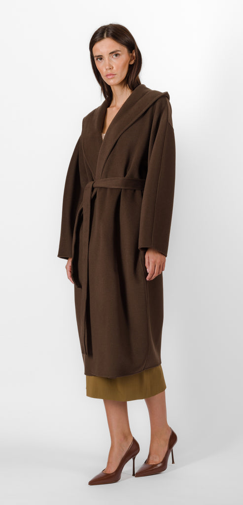 ALBERTA FERRETTI BROWN WOOL COAT