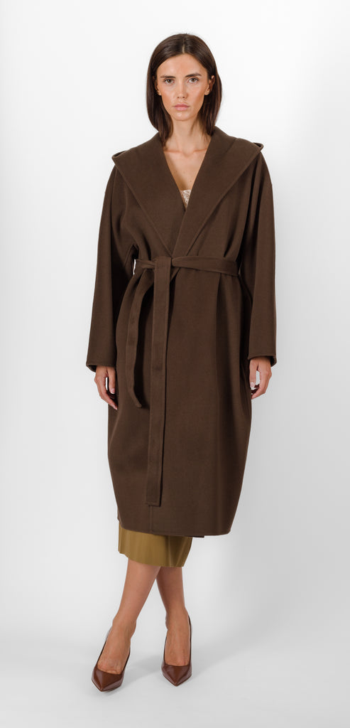 ALBERTA FERRETTI BROWN WOOL COAT