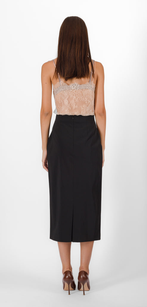 ALBERTA FERRETTI BLACK STRETCH SKIRT