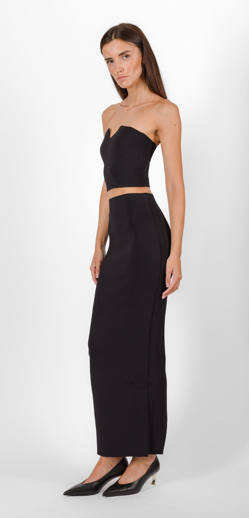 ALBERTA FERRETTI BLACK STRETCH VISCOSE SKIRT