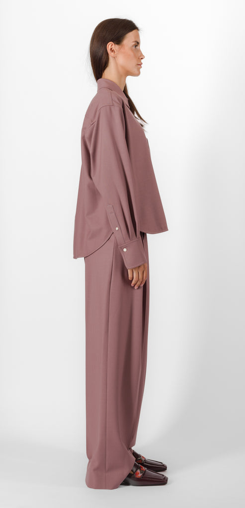 VICTORIA BECKHAM MAUVE SHORT SHIRT