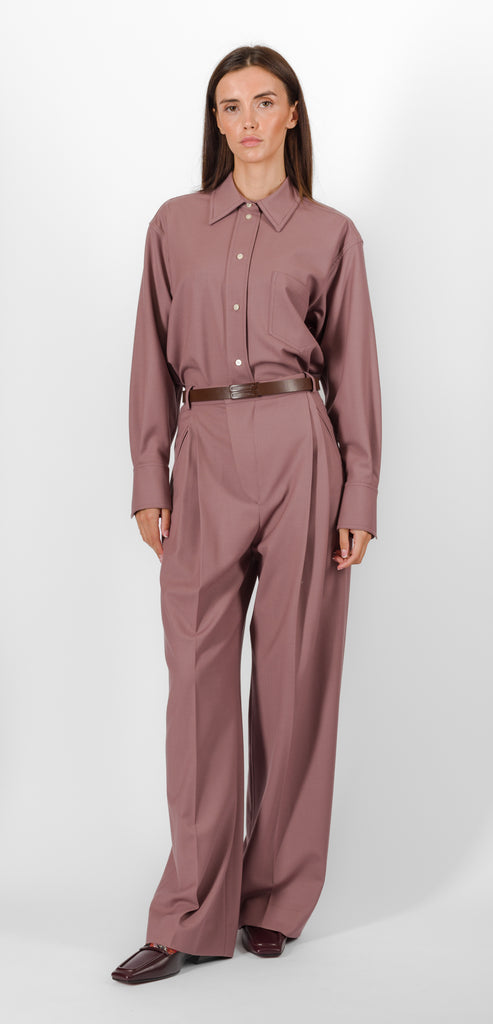 VICTORIA BECKHAM MAUVE WIDE LEG TROUSER