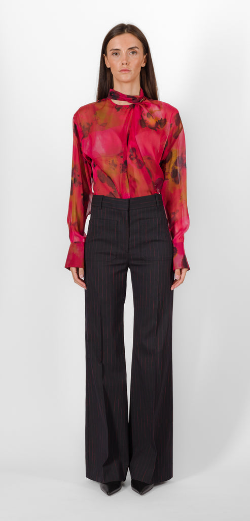 VICTORIA BECKHAM ALINA TROUSER IN NAVY-ROSE