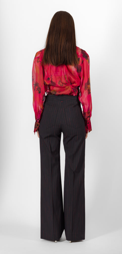 VICTORIA BECKHAM ALINA TROUSER IN NAVY-ROSE