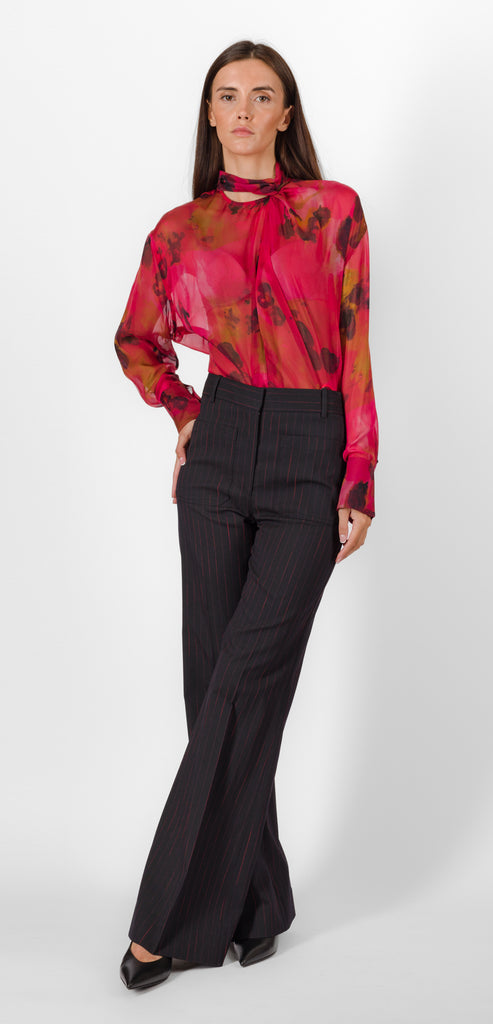 VICTORIA BECKHAM ALINA TROUSER IN NAVY-ROSE