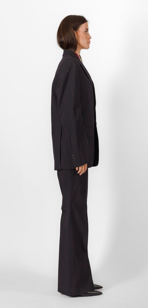 VICTORIA BECKHAM NAVY-ROSE SINGLE BREASTED BLAZER