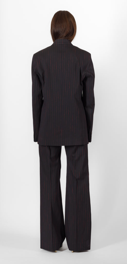 VICTORIA BECKHAM NAVY-ROSE SINGLE BREASTED BLAZER