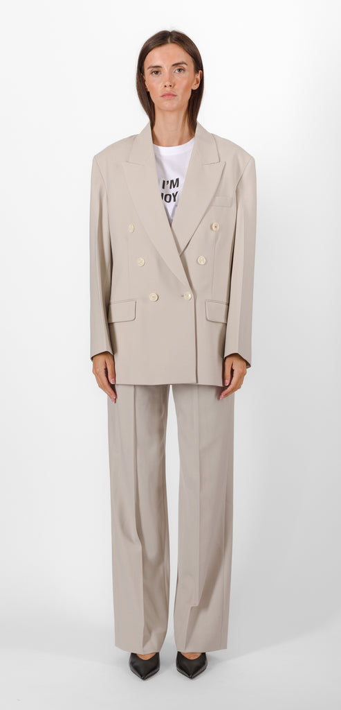 VICTORIA BECKHAM PUMICE RELAXED DOUBLE BREASTED BLAZER