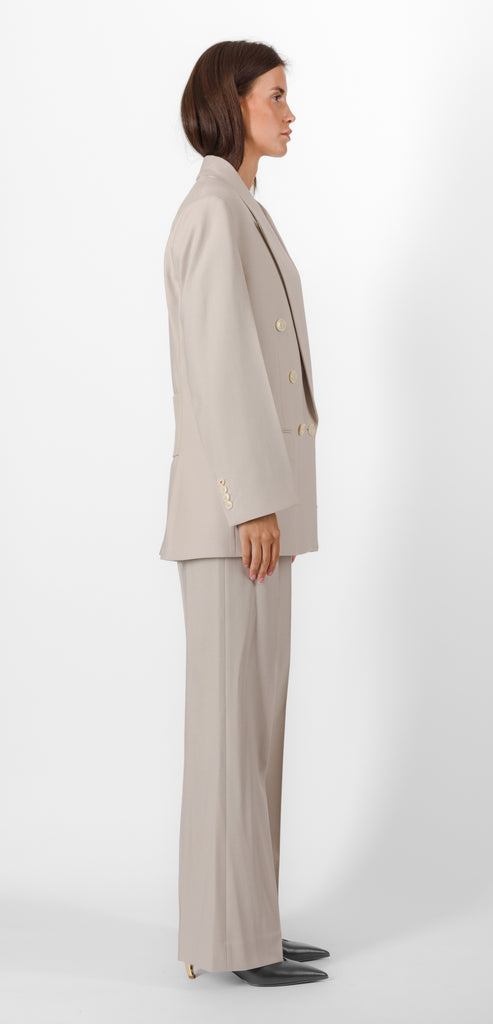 VICTORIA BECKHAM PUMICE RELAXED DOUBLE BREASTED BLAZER