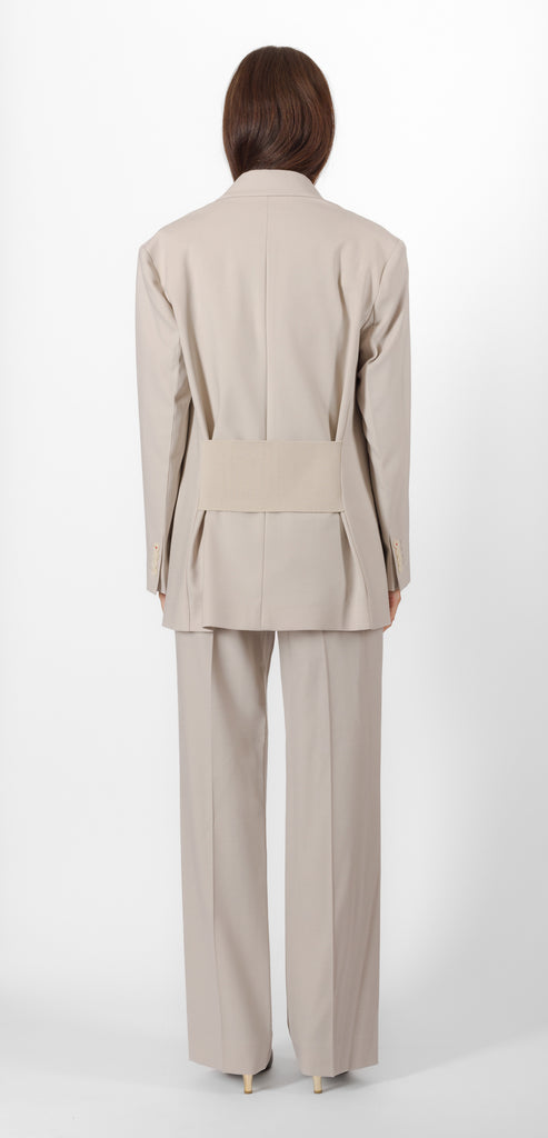 VICTORIA BECKHAM PUMICE RELAXED DOUBLE BREASTED BLAZER