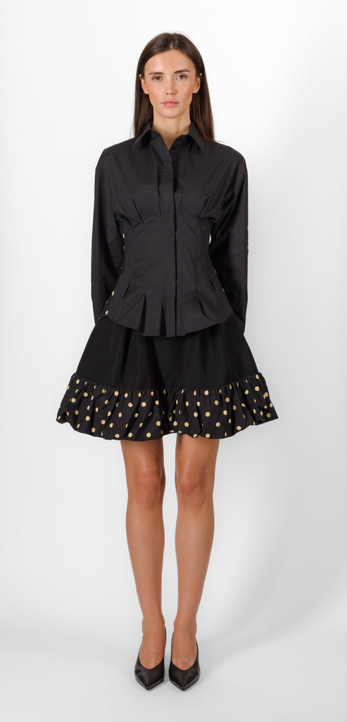 MOSCHINO POLKA DOT PLEATED SHIRT
