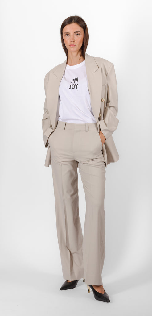 VICTORIA BECKHAM PUMICE RELAXED DOUBLE BREASTED BLAZER