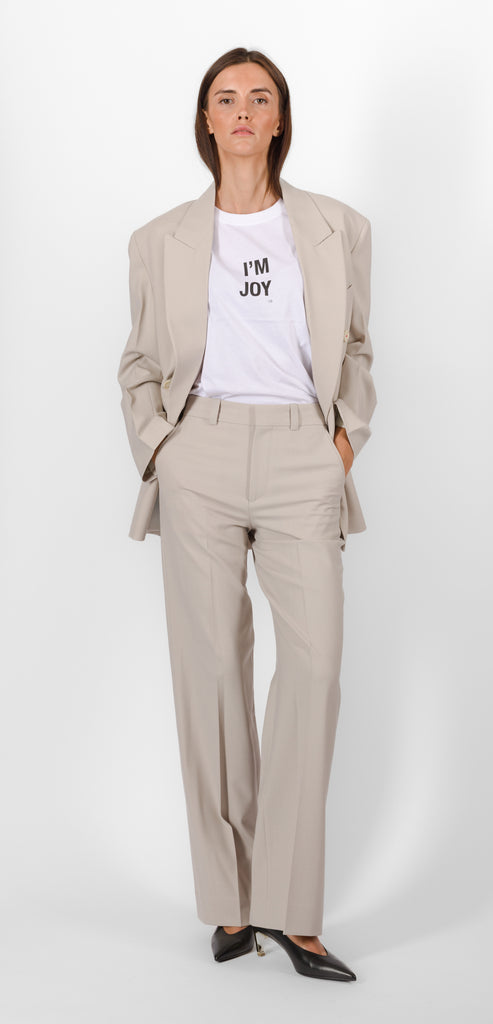 VICTORIA BECKHAM PUMICE RELAXED DOUBLE BREASTED BLAZER