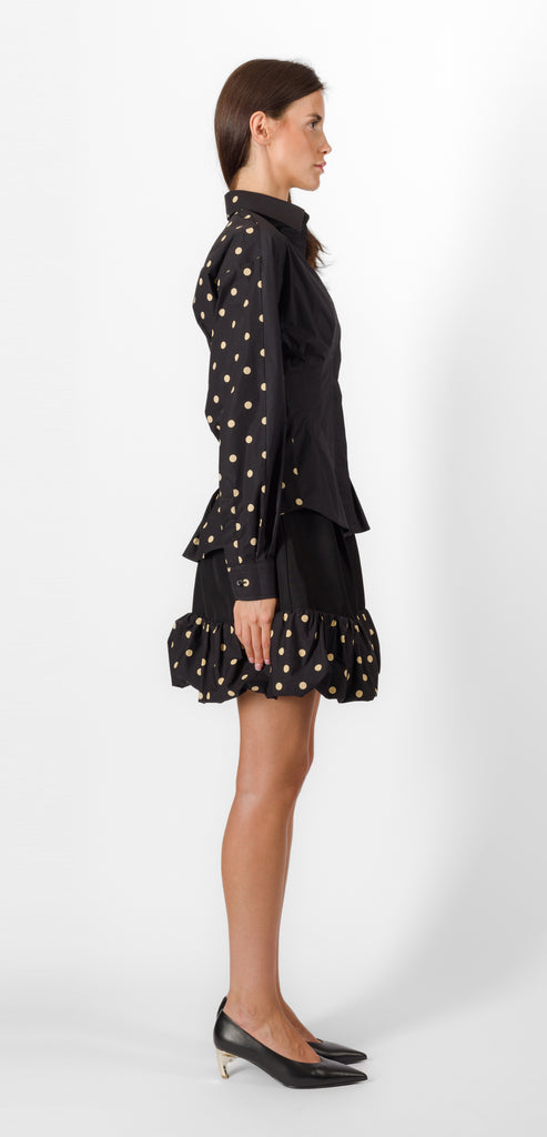 MOSCHINO POLKA DOT PLEATED SHIRT