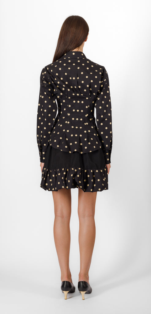 MOSCHINO POLKA DOT PLEATED SHIRT