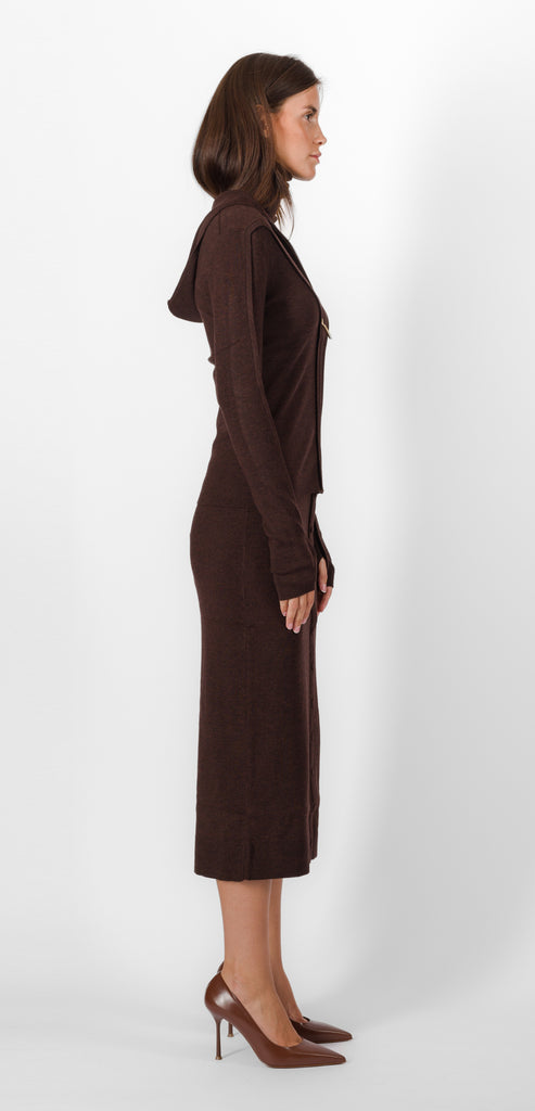 VICTORIA BECKHAM CHOCOLATE TOP WITH ZIP