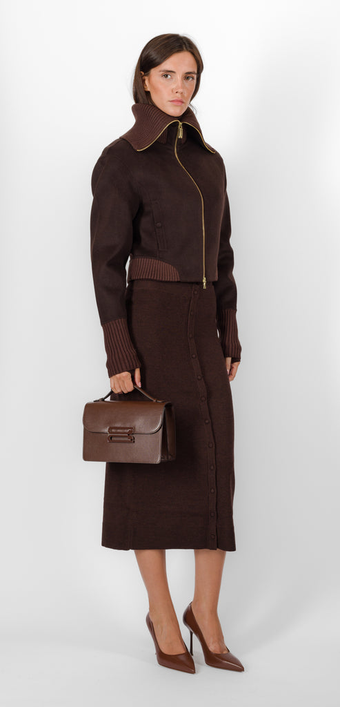VICTORIA BECKHAM BUTTON MIDI SKIRT
