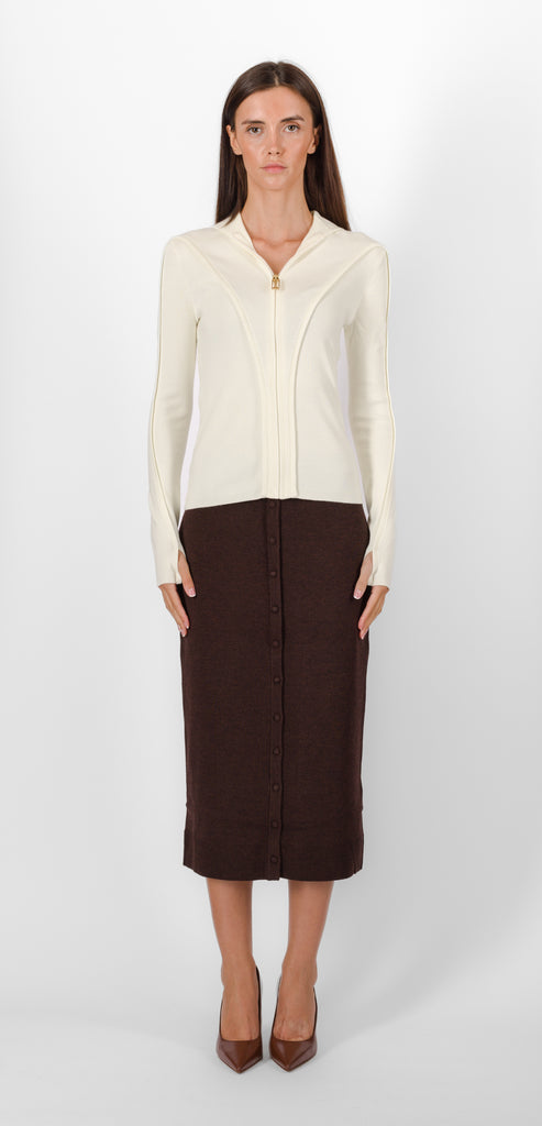 VICTORIA BECKHAM IVORY TOP WITH ZIP