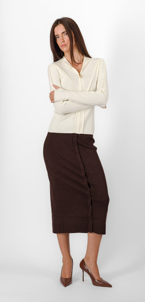 VICTORIA BECKHAM IVORY TOP WITH ZIP