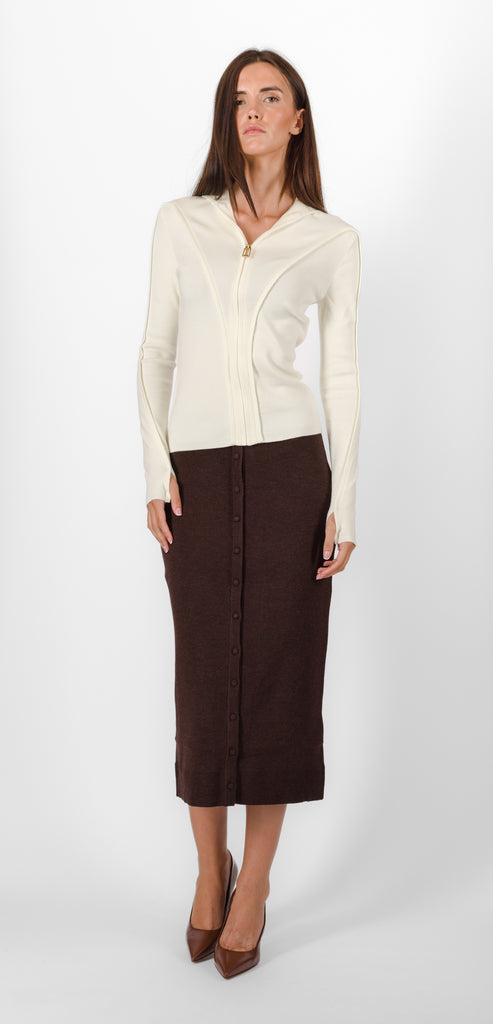 VICTORIA BECKHAM IVORY TOP WITH ZIP