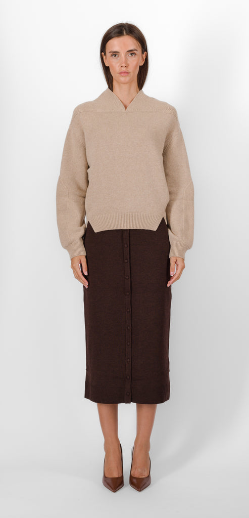 VICTORIA BECKHAM BEIGE JUMPER