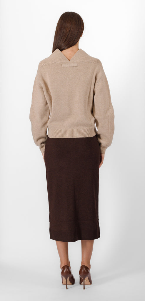 VICTORIA BECKHAM BEIGE JUMPER