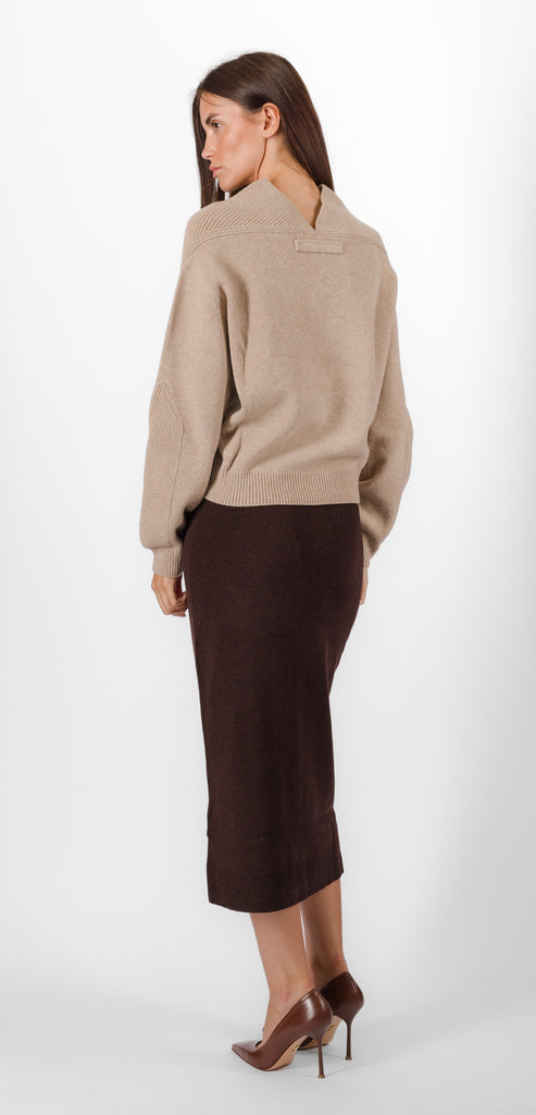 VICTORIA BECKHAM BEIGE JUMPER