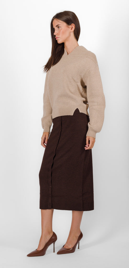 VICTORIA BECKHAM BEIGE JUMPER