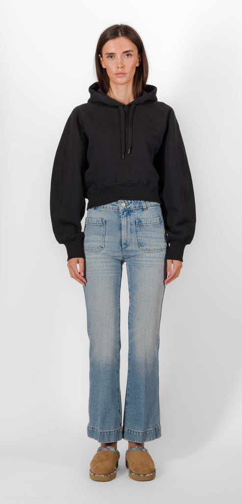 VICTORIA BECKHAM CROPPED RAGLAN HOODIE