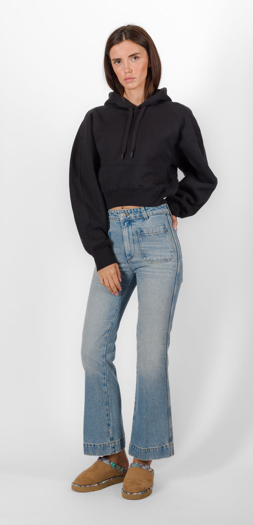 VICTORIA BECKHAM CROPPED RAGLAN HOODIE