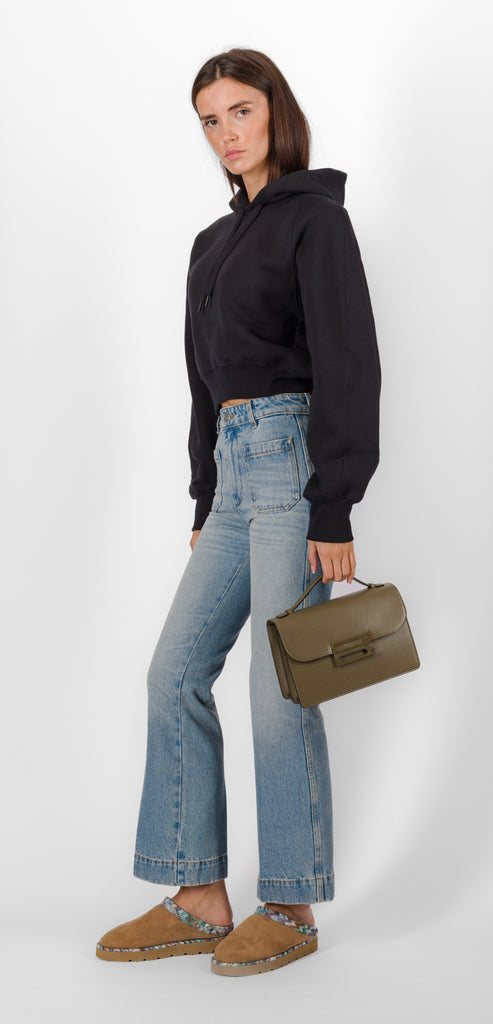 VICTORIA BECKHAM CROPPED RAGLAN HOODIE