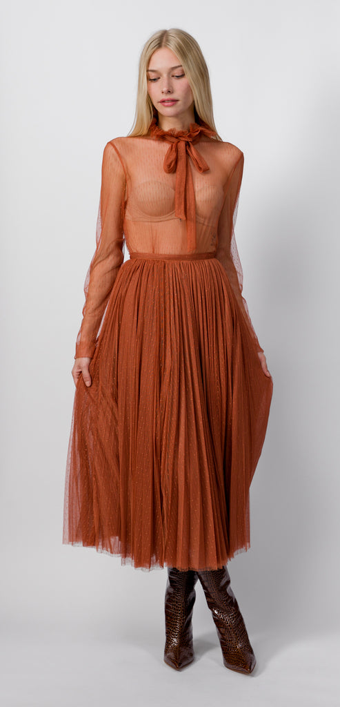 PHILOSOPHY BY LORENZO SERAFINI POIS TULLE SHIRT