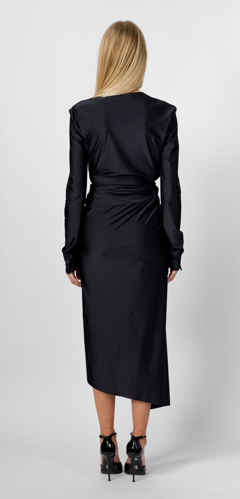 PHILOSOPHY BY LORENZO SERAFINI BLACK STRETCH DRESS